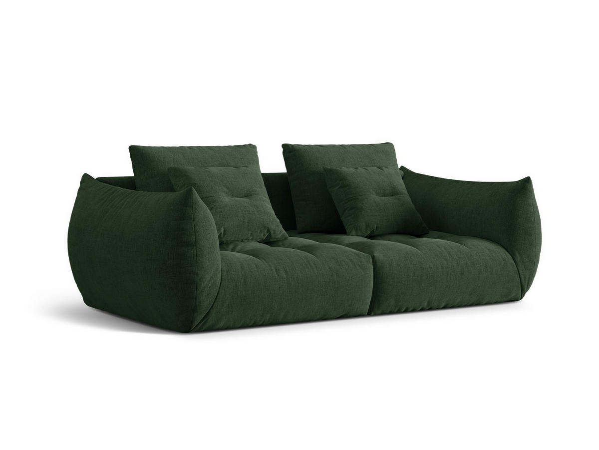 SOFA modular Bloom aus strukturiertem Stoff moosgrün 3 Sitzplätze - Salbeigrün, Textil (106/95/232cm) - Micadoni
