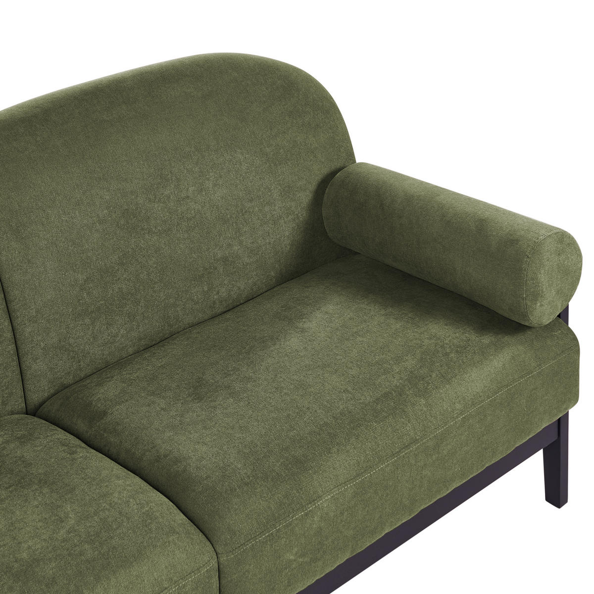 2-SITZER-SOFA Stoff Grün Pilarne - Schwarz/Grün, Textil (153/88/84cm) - Beliani