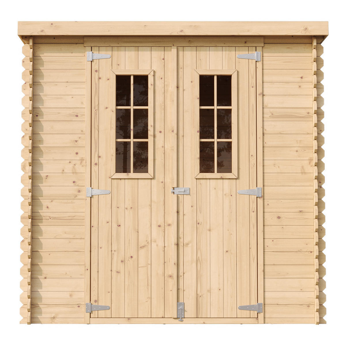 GARTENHAUS aus Holz mit imprägniertem Boden B204xL142xH200 cm/ 2,22 m2 - M311C+M311G - Beige, Holz (200/200/142cm) - Timbela