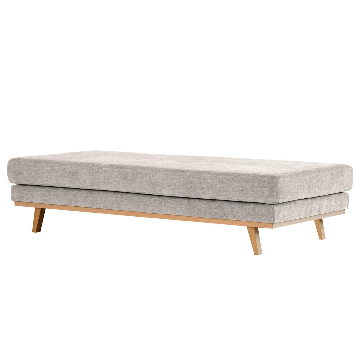 HOCKERBANK - Buchefarben/Grau, Textil (180/43/81cm) - home24