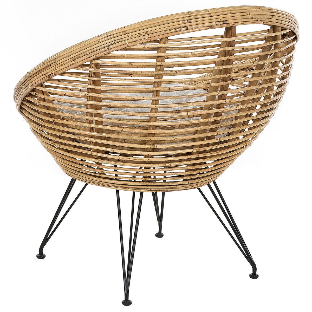 GARTENSTUHL 2er-Set Rattan helles beige Maratea - Beige/Naturfarben, Naturmaterialien (85/85/85cm) - Beliani