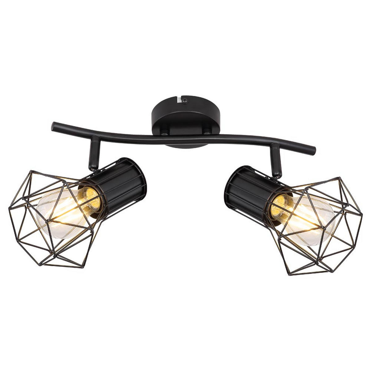 DECKENLEUCHTE PRISKA Metall Schwarz - Schwarz, Metall (34/13/19cm) - Globo Lighting