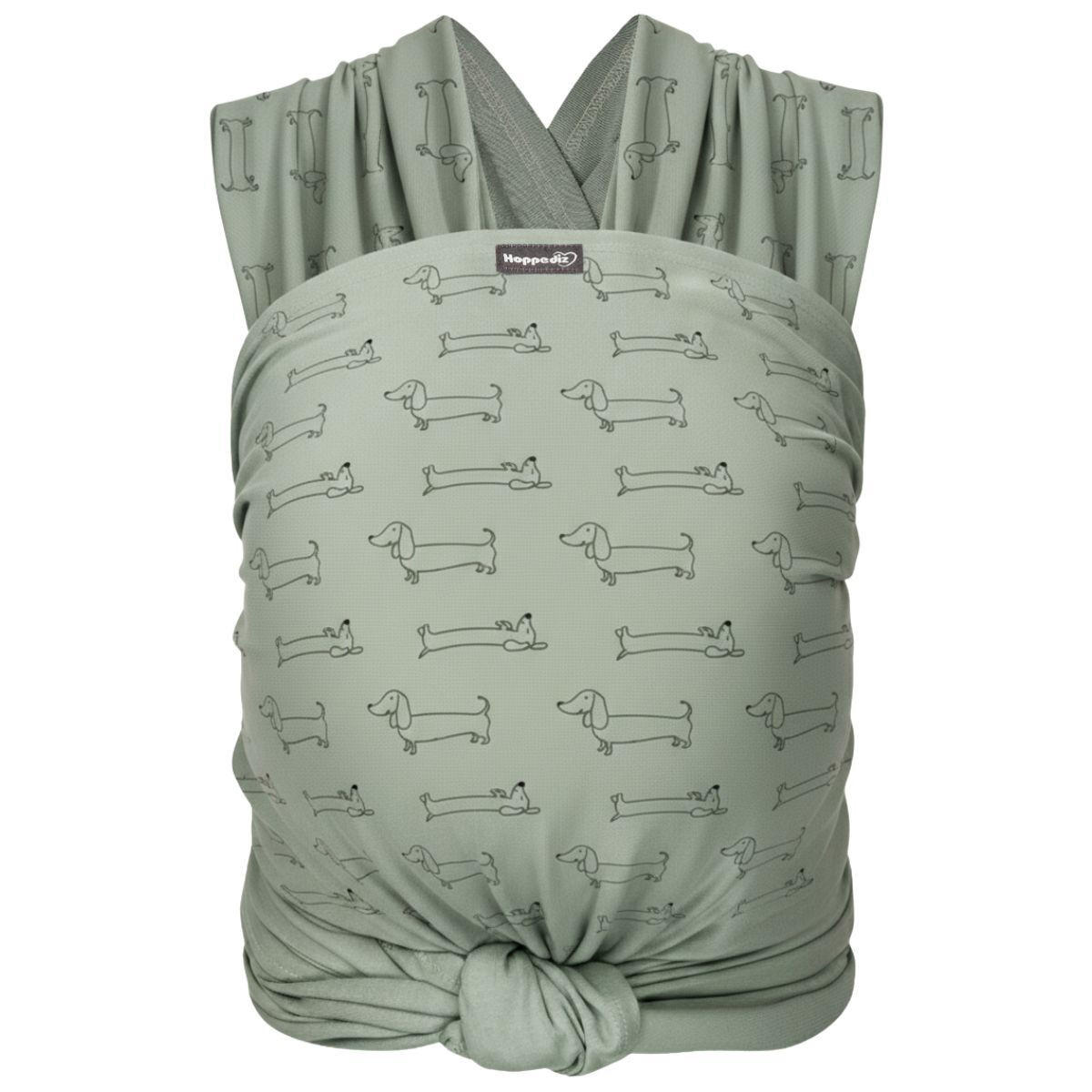 BABYTRAGETUCH Elastisches Tragetuch - Salbeigrün/Anthrazit, Textil (50/0.1/540cm) - Hoppediz