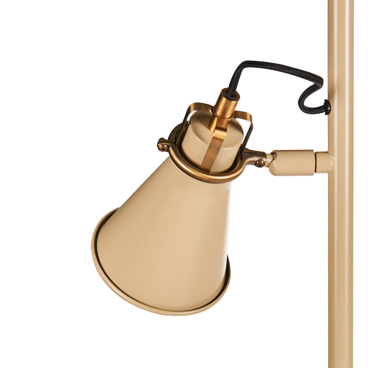 STEHLAMPE Beige/Gold Moyola - Beige/Goldfarben, Metall (42/25/165cm) - Beliani