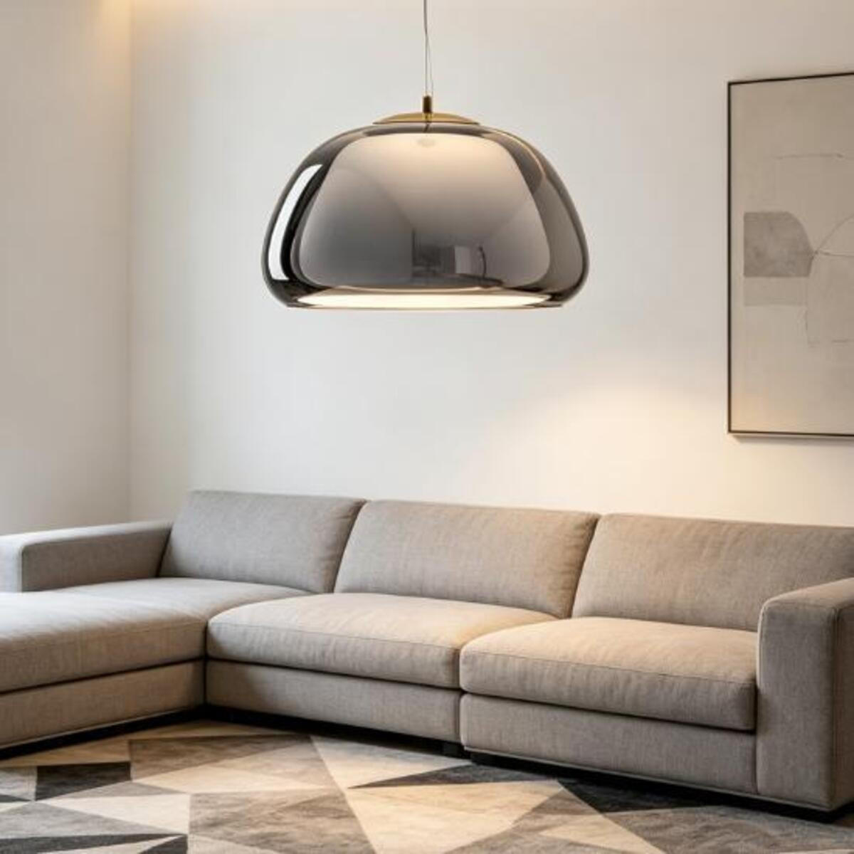 LED-HÄNGELEUCHTE Grau 12W 25/25/14-150 cm - Grau, Glas (25/25/14cm) - Authentics