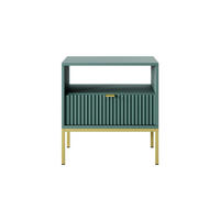 NACHTTISCH Font 54x56x39 cm - Modern Nachtschrank zum Schlafzimmer - EIN praktischer Commode aus Spanplatten - Grün - Grün, Holzwerkstoff (54/56/39cm) - Chilly