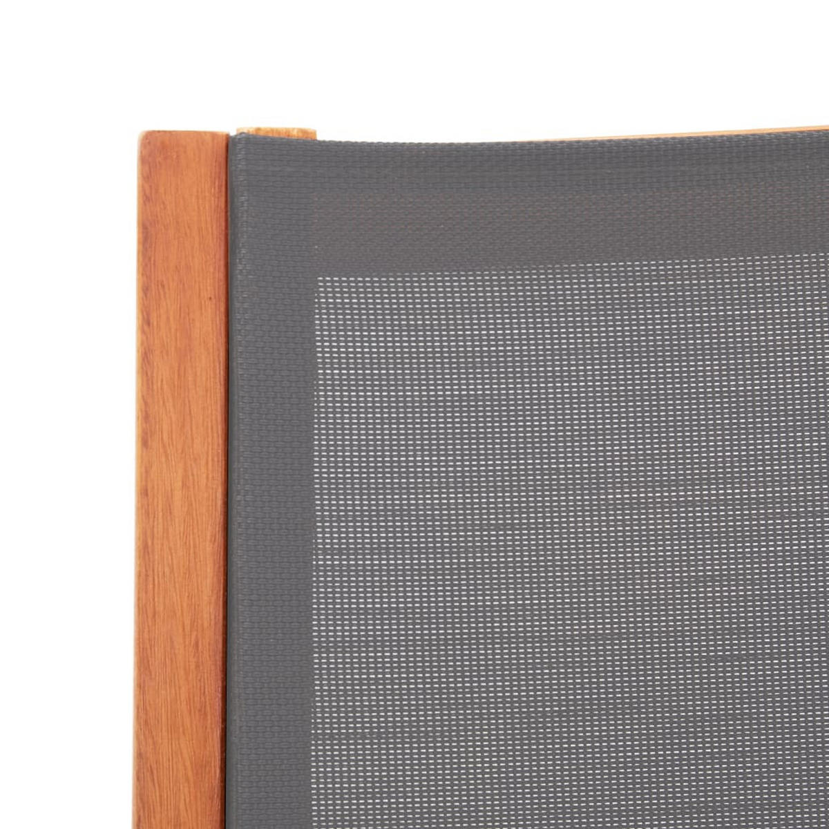 GARTENSTUHL Mit Fussablage Grau Eukalyptus Massivholz Textilene - Grau, Textil (92/83/64cm) - vidaXL