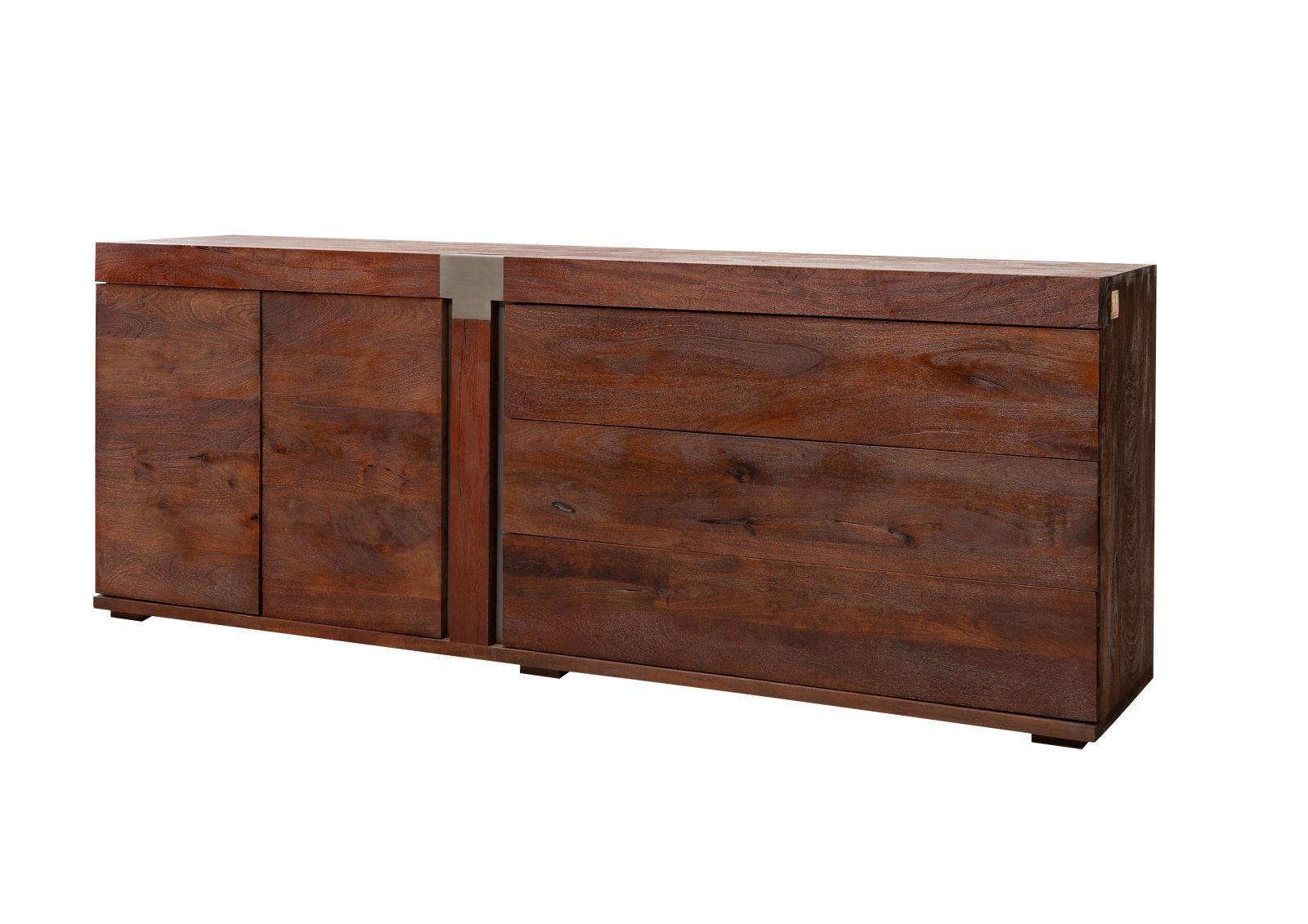 SIDEBOARD Mango 200x45x75 braun lackiert Amsterdam #30 - Braun, Holz (200/75/45cm) - Massivmoebel24