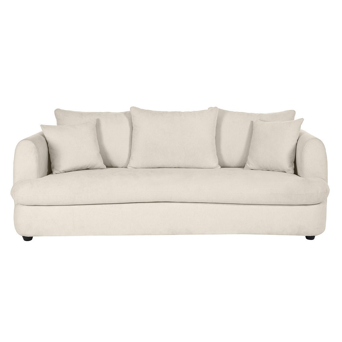 SCHLAFSOFA 3-4 Sitzer Hellbeiger Stoff Samteffekt Abziehbarer Bezug SACHA - Beige, Textil (114/83/219cm) - Miliboo