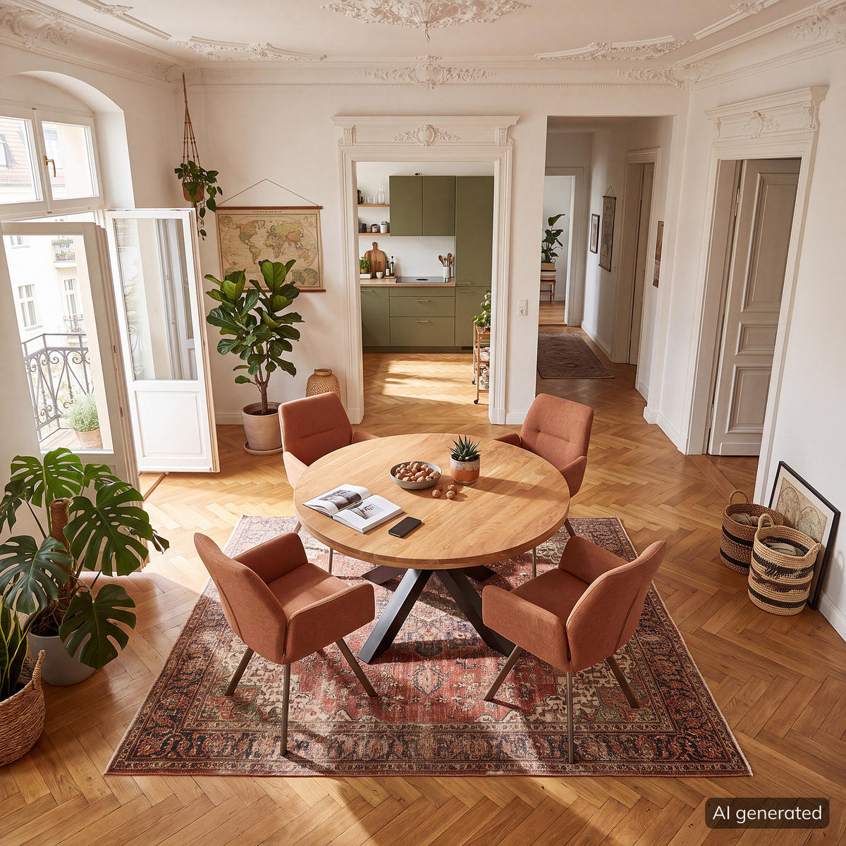 ESSTISCH mit Massivholzplatte - Mango massiv / Eisen - Schwarz/Braun, Holz/Metall (160/160/75cm) - home24