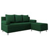 SCHLAFSOFA Dover mit Polsterhocker - Chromfarben/Grün, Holz/Kunststoff (192/80cm) - MIRJAN24
