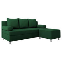 SCHLAFSOFA Dover mit Polsterhocker - Chromfarben/Grün, Holz/Kunststoff (192/80cm) - MIRJAN24