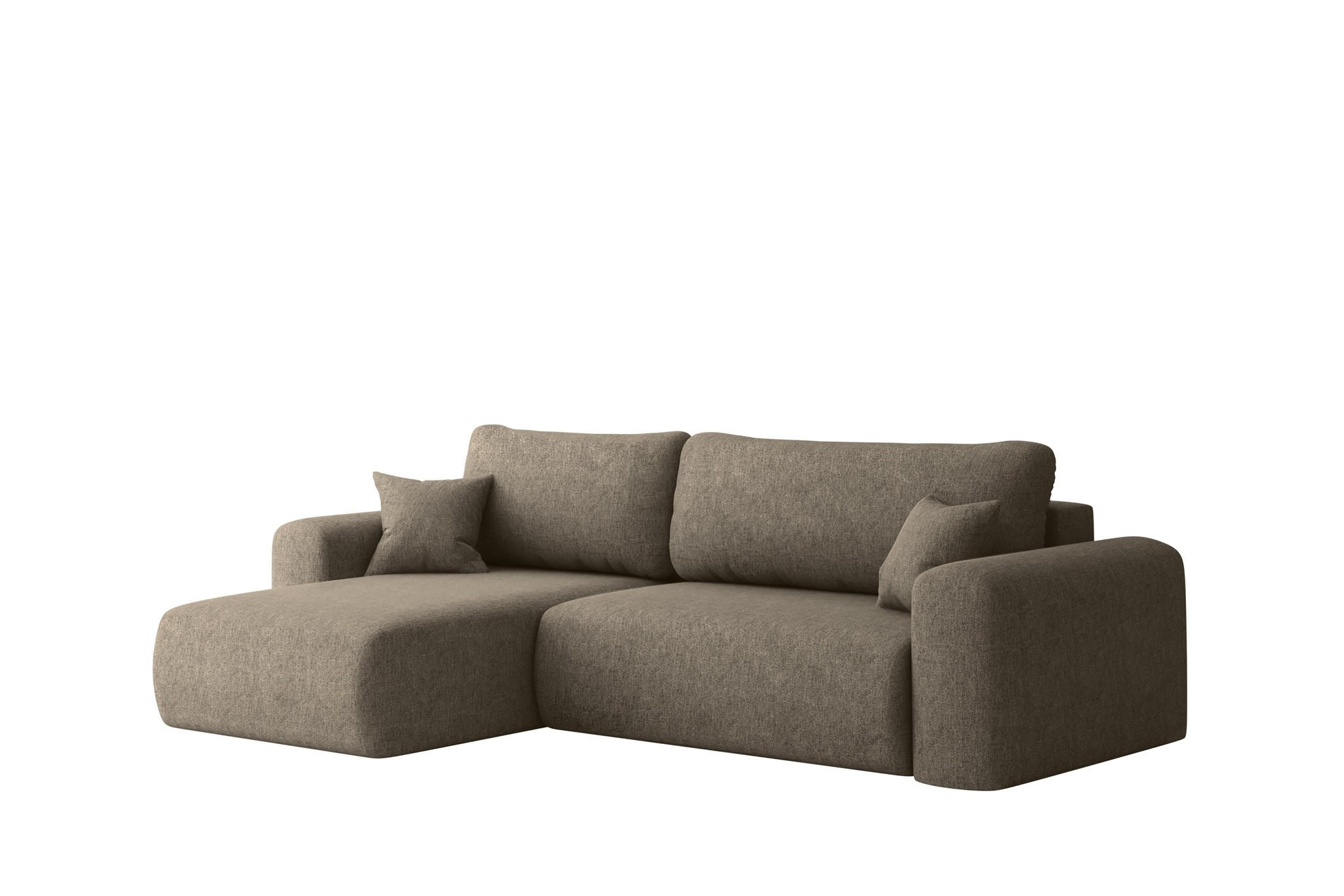 ECKSOFA Flora In Verita - Braun, Holzwerkstoff/Textil (145/272cm) - Fun Möbel
