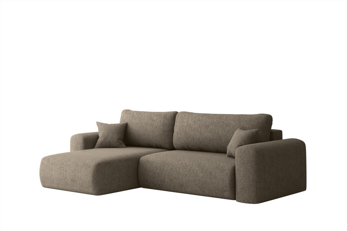 ECKSOFA Flora In Verita - Braun, Holzwerkstoff/Textil (145/272cm) - Fun Möbel