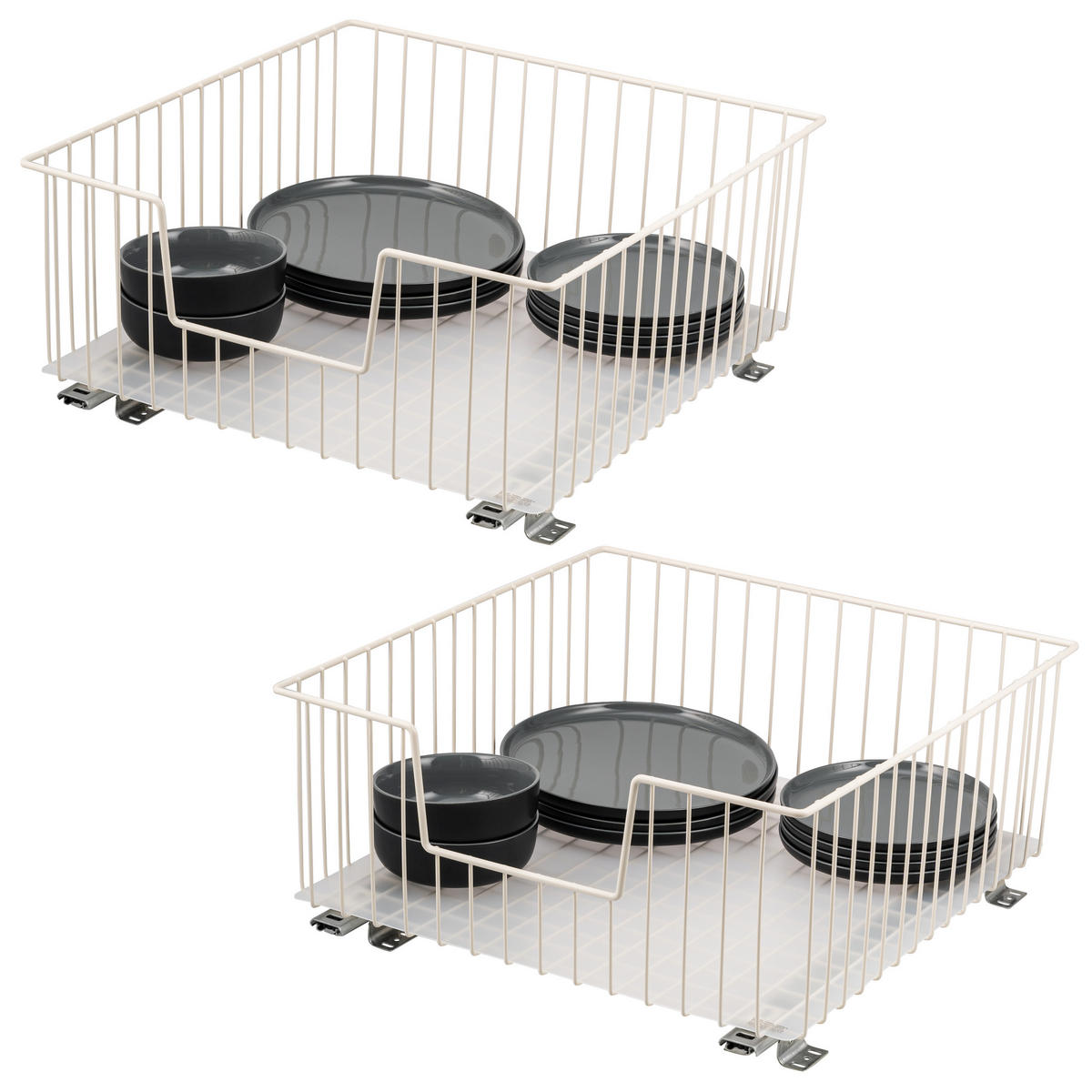 SCHRANK-KORBAUSZUG 50 cm, cremeweiß, Metall - Creme, Metall (50/23/50.5cm) - bremermann