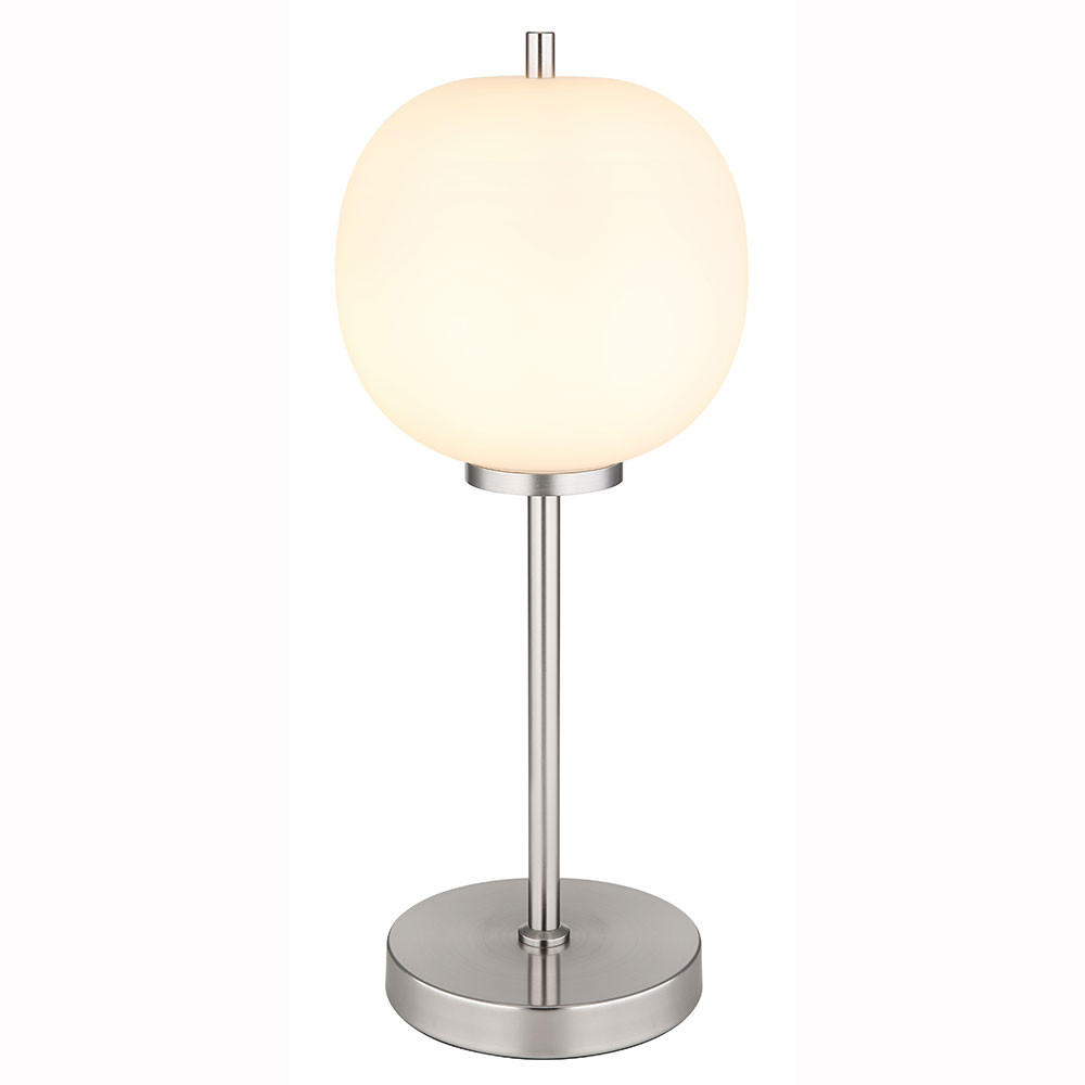 LED TISCHLEUCHTE Metall Silber - Silberfarben, Glas (18.5/18.5/45cm) - Globo Lighting