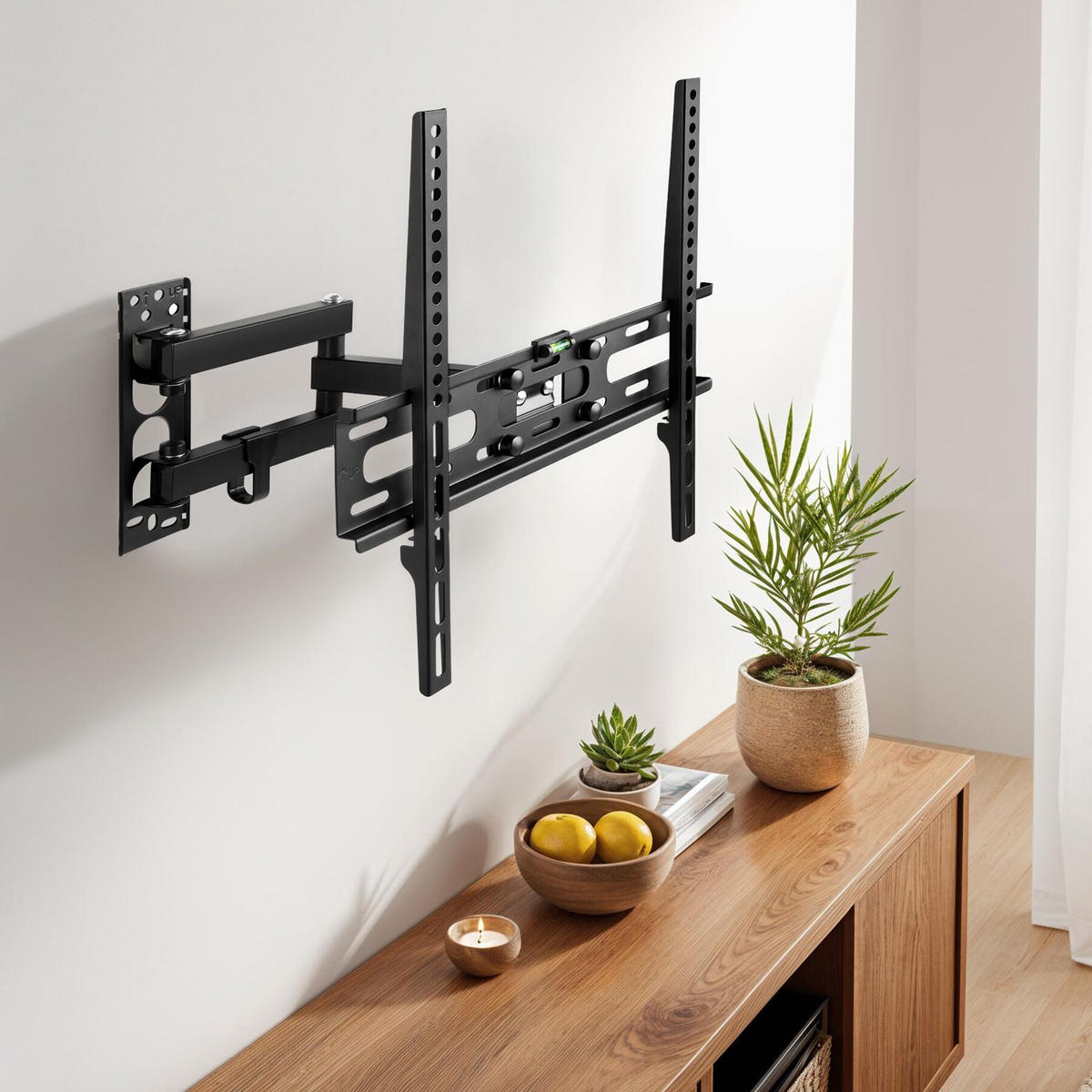 TV-WANDHALTERUNG, bis 50 kg, schwarz - Schwarz, Metall (8.1/43/44.5cm) - tectake