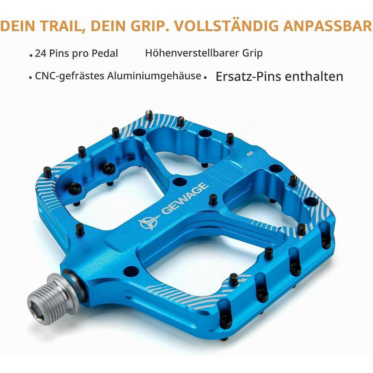 FAHRRADPEDALE Set Aluminium Blau - Blau, Metall (11/1.5/11.5cm)