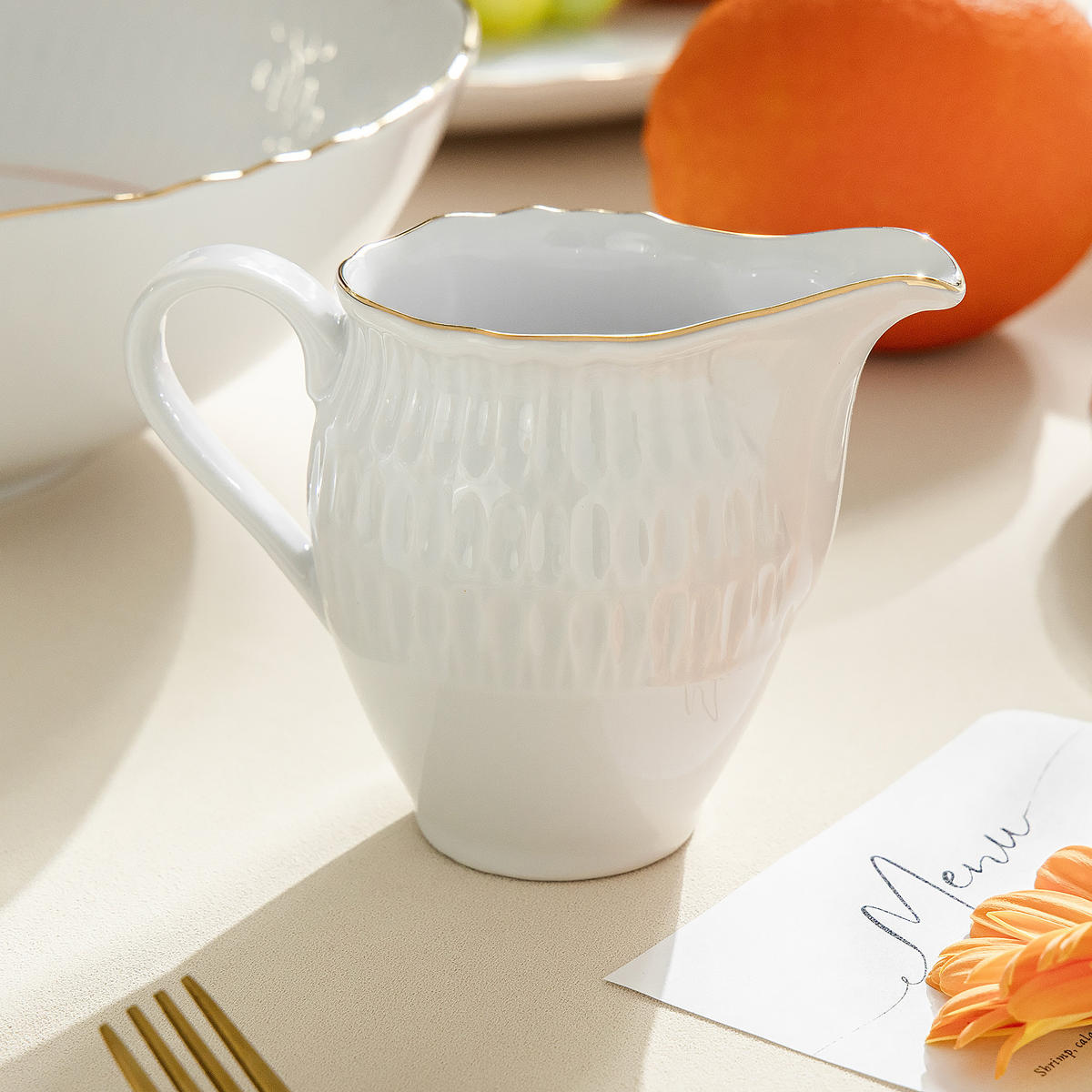 MILCHKÄNNCHEN CMIELOW SOFIA GOLDRAND aus Porzellan - Weiß, Keramik (0.25L) - KONSIMO®