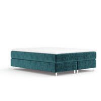 BOXSPRINGBETT Sub Türkisfarben 200/200 cm mit Latex-Topper - Türkis/Silberfarben, Holz/Holzwerkstoff (200/200cm) - Maison de Reve