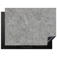 HERDABDECKPLATTE Beton - Schiefer - Grau - Struktur aus Beton Herdabdeckung Induktionsfeld 70x52 cm - Hellgrau, Kunststoff (70/52/0.2cm) - MuchoWow