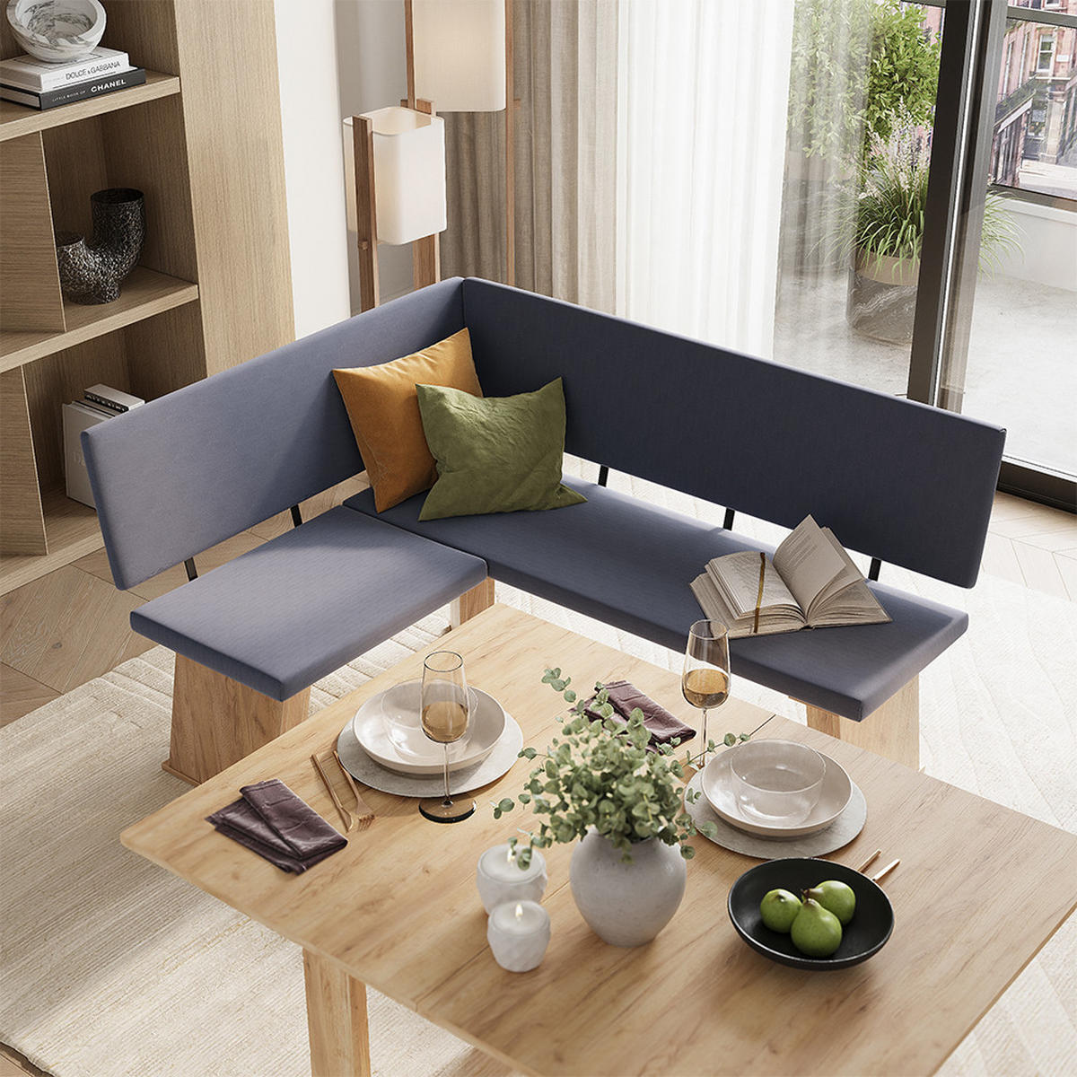ESSZIMMER-ECKBANK Rivon, Goldkraft Eiche/Anthrazit, 120 x 150 cm Rechte Ecke - Eichefarben/Anthrazit, Holzwerkstoff (120/86/150cm) - Vicco