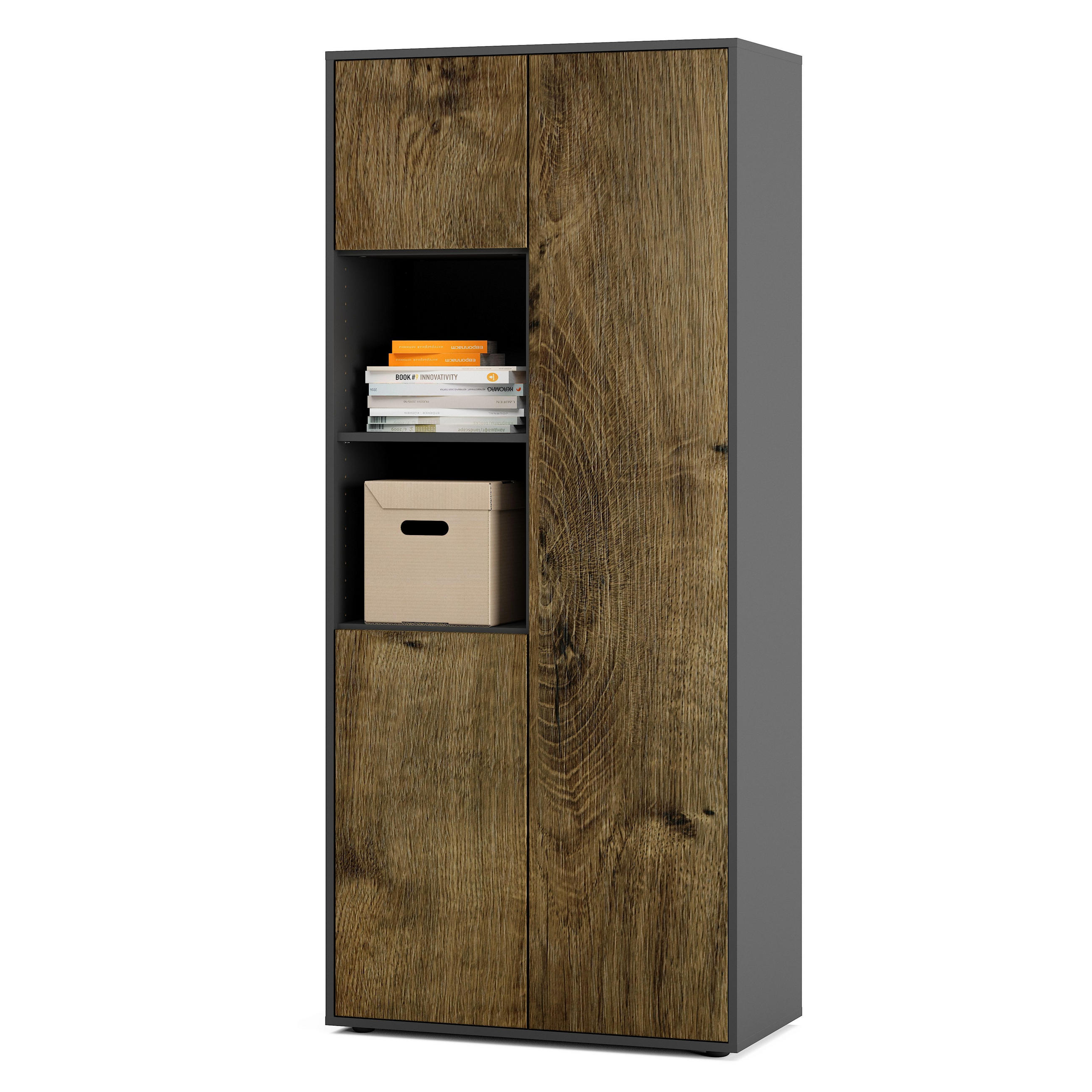 AKTENSCHRANK Amira T20 Eiche Ribbeck 180/80/40 cm - Alteiche, Holzwerkstoff (80/180/40cm) - SIMPLYFURN