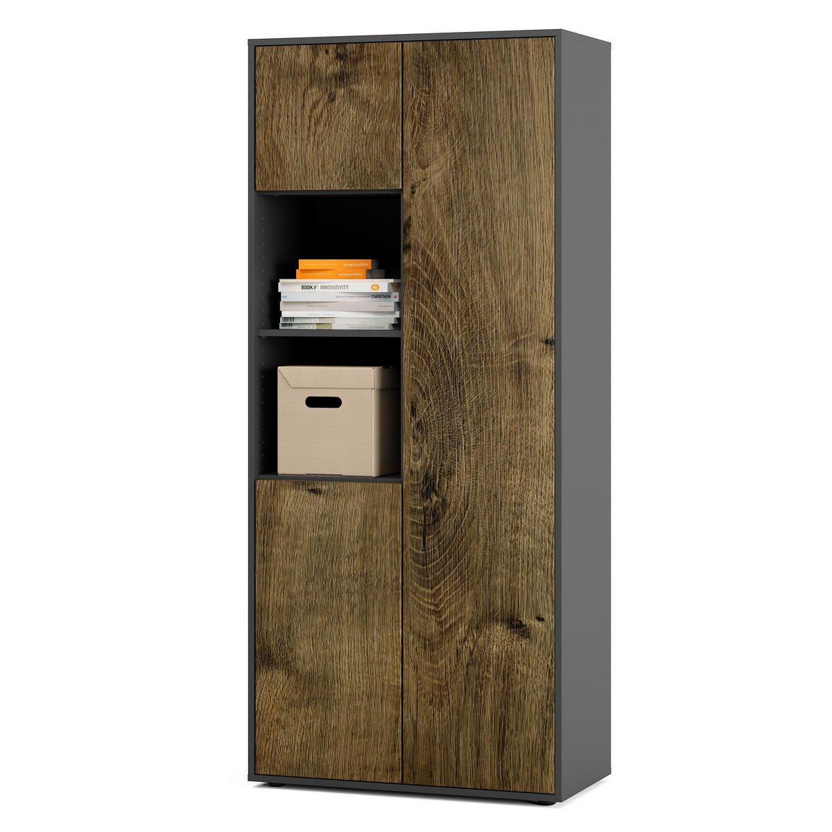 AKTENSCHRANK Amira T20 Eiche Ribbeck 180/80/40 cm - Alteiche, Holzwerkstoff (80/180/40cm) - SIMPLYFURN