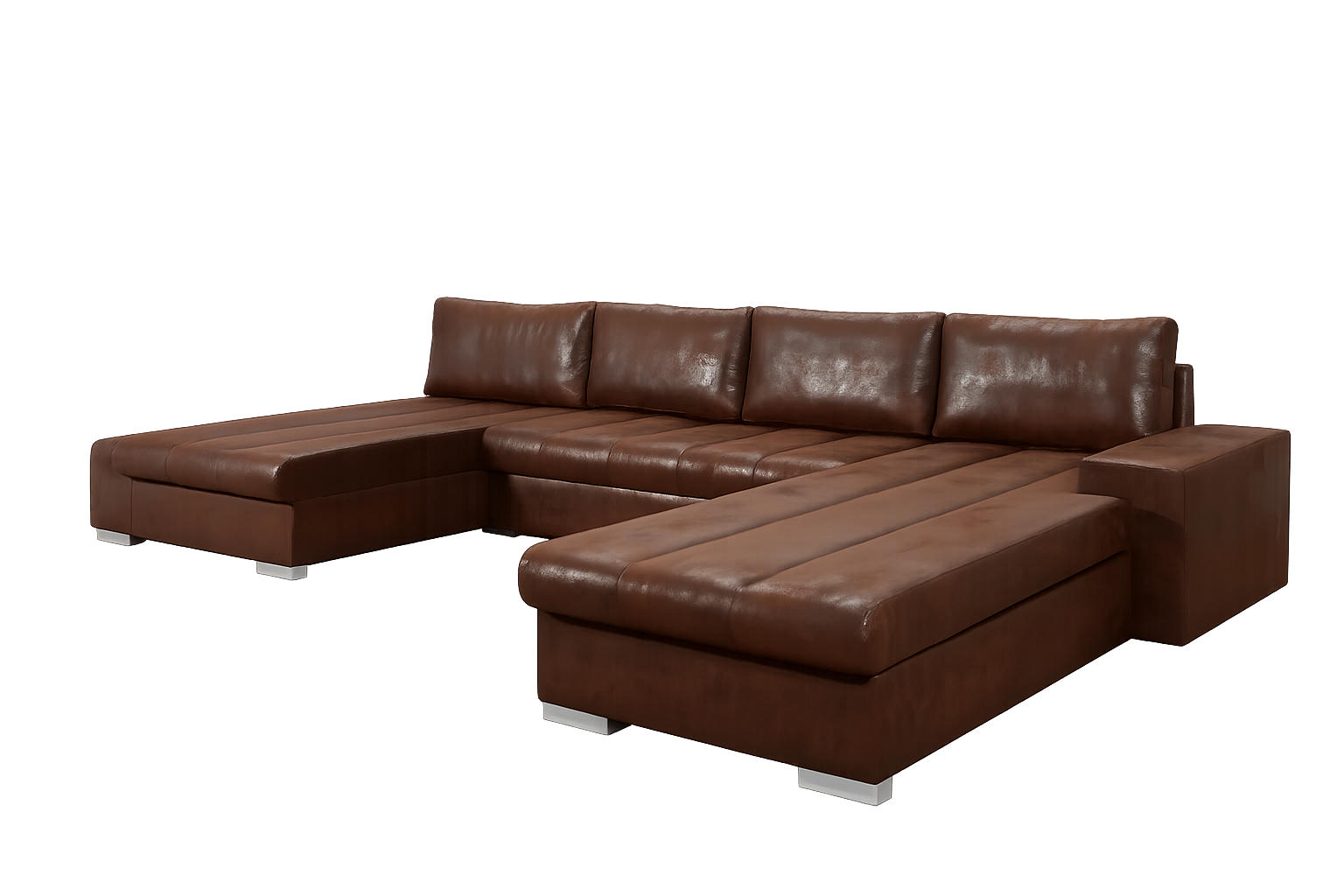 WOHNLANDSCHAFT VERONA U-Form mit Schlaffunktion, Bettkasten und Wellenfederung – Großzügiges Ecksofa 387 cm - Braun, Kunststoff (387/85/213cm) - Wohnideebilder