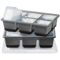 EISWÜRFELFORM 6 cm 2er-Set Schwarz - Schwarz, Kunststoff (6/5/12cm)