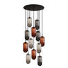 GALERIELEUCHTE Velo 12-flammig Mehrfarbig Ø 18cm - Multicolor/Schwarz, Glas (18/18/33cm) - s.luce
