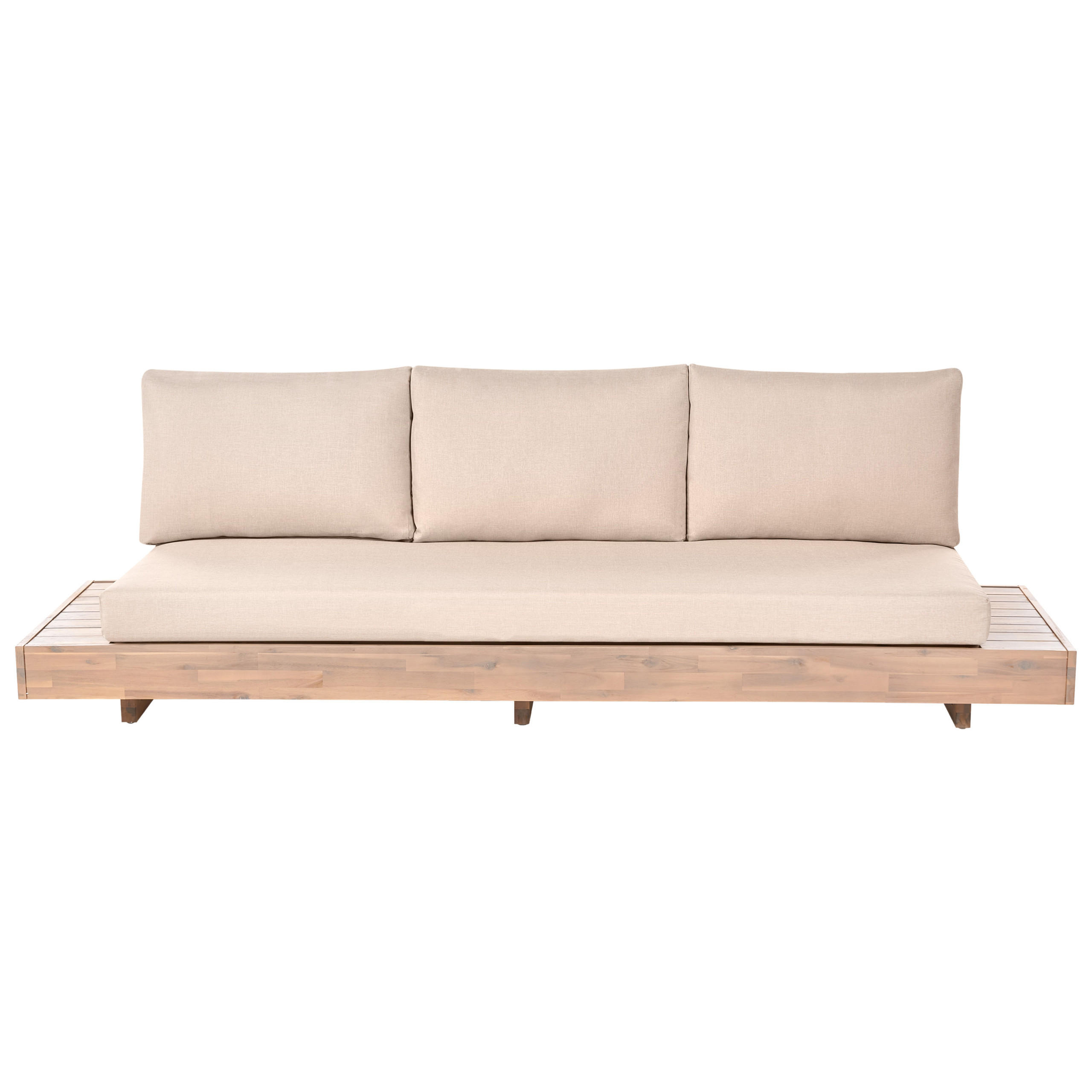 Beliani Gartensofa Hellbraun, Beige, Braun 230x70x68 cm