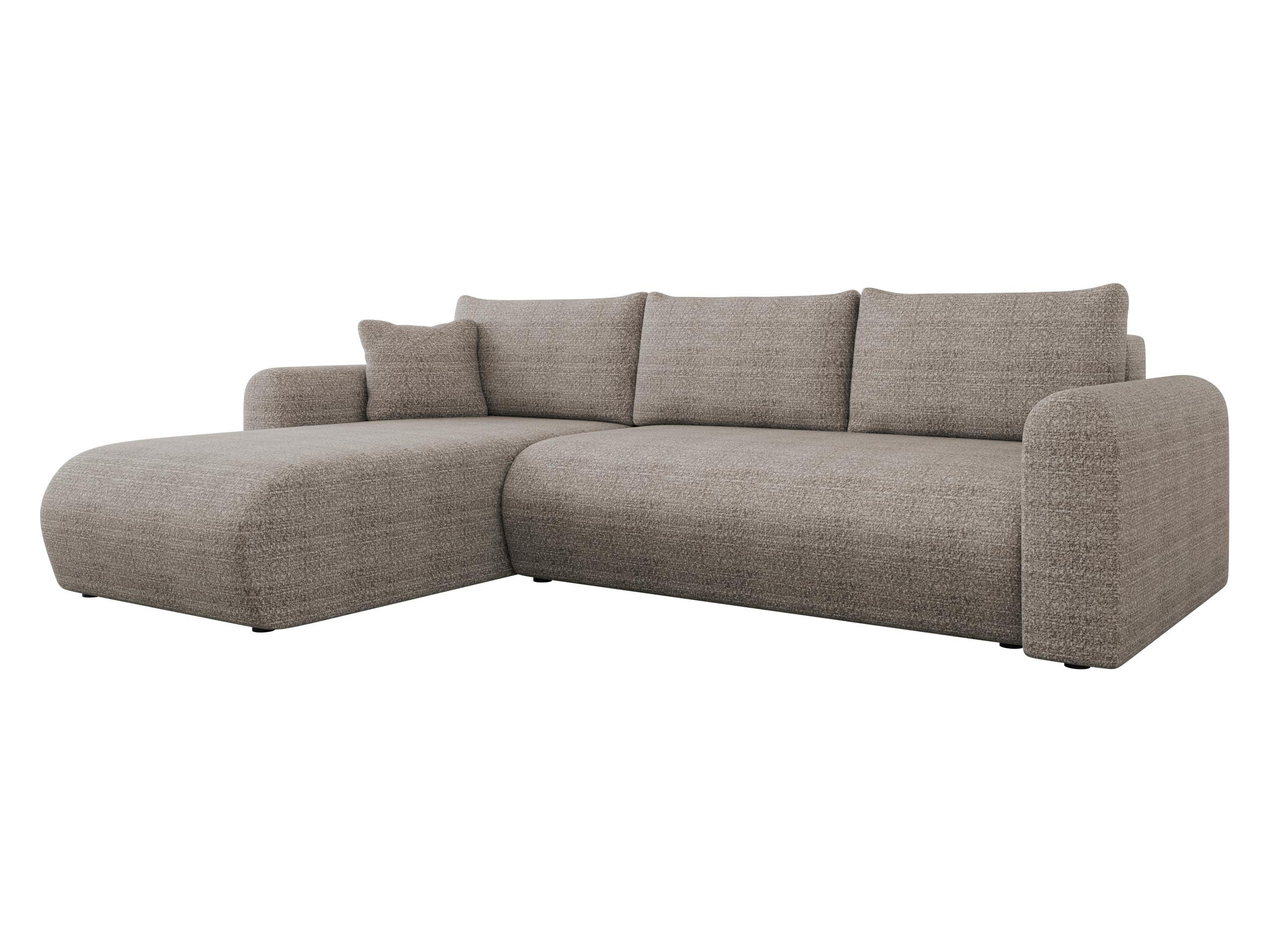 ECKSOFA Eliwo - Hellbraun/Schwarz, Holz/Textil (252/158cm) - MIRJAN24