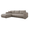 ECKSOFA Eliwo - Hellbraun/Schwarz, Holz/Textil (252/158cm) - MIRJAN24
