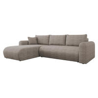 ECKSOFA Eliwo - Hellbraun/Schwarz, Holz/Textil (252/158cm) - MIRJAN24