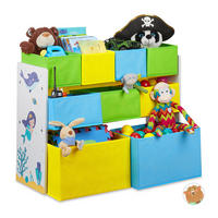 KINDERREGAL - Multicolor, Holzwerkstoff/Kunststoff (82.5/66/29.5cm) - Relaxdays