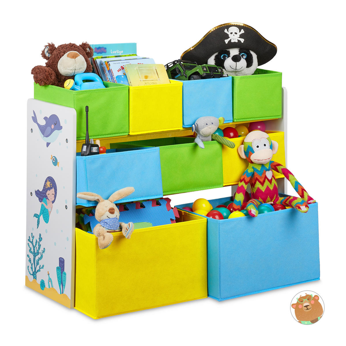 KINDERREGAL - Multicolor, Holzwerkstoff/Kunststoff (82.5/66/29.5cm) - Relaxdays