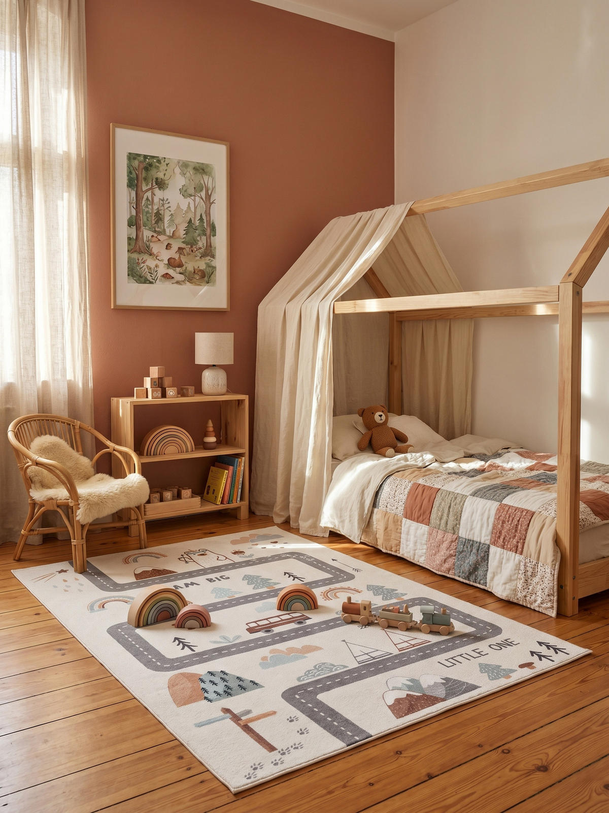 SPIELTEPPICH Waschbar TINO in Creme, mit Straßenkarten-Motiv, 160 x 230 cm - Beige, Textil (230/160cm) - KADIMA DESIGN