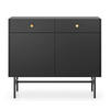SIDEBOARD Divenos Schwarz 104 cm - Goldfarben/Schwarz, Holzwerkstoff/Metall (104.4/89.4/39cm) - Selsey