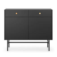 SIDEBOARD Divenos Schwarz 104 cm - Goldfarben/Schwarz, Holzwerkstoff/Metall (104.4/89.4/39cm) - Selsey
