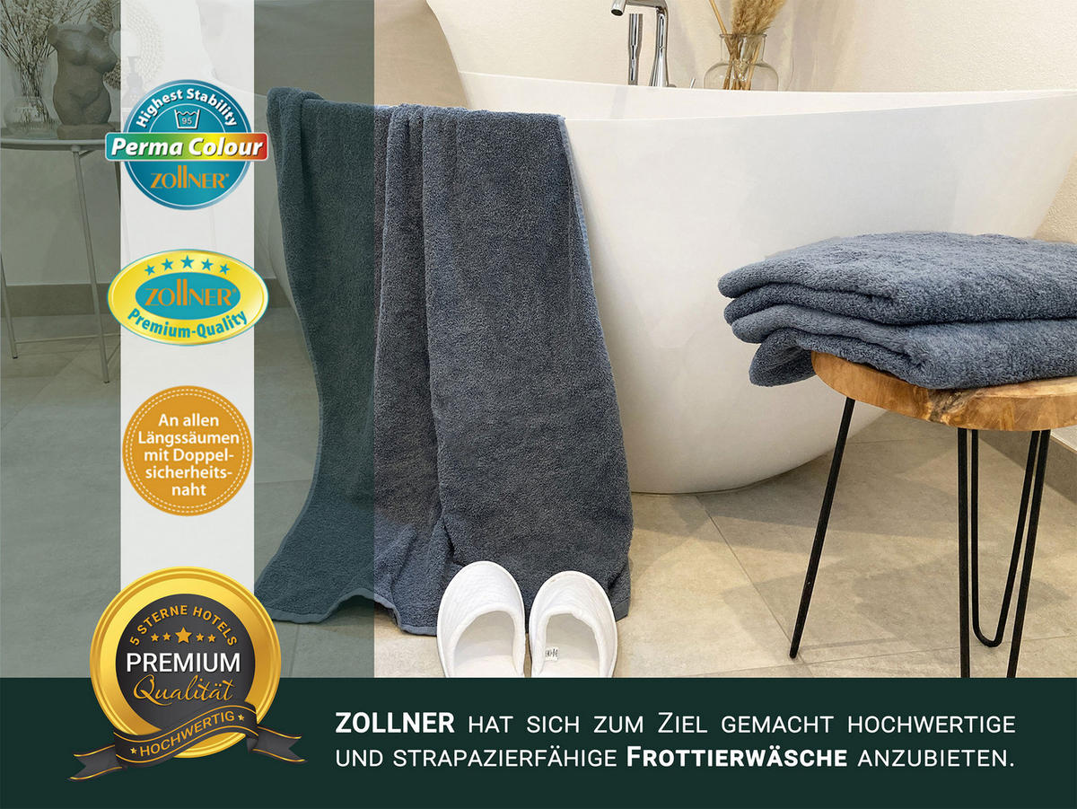 BADETUCH, 2er-Set, 100x150 cm, 100% Baumwolle, Grau - Grau, Textil (100/150cm) - Zollner