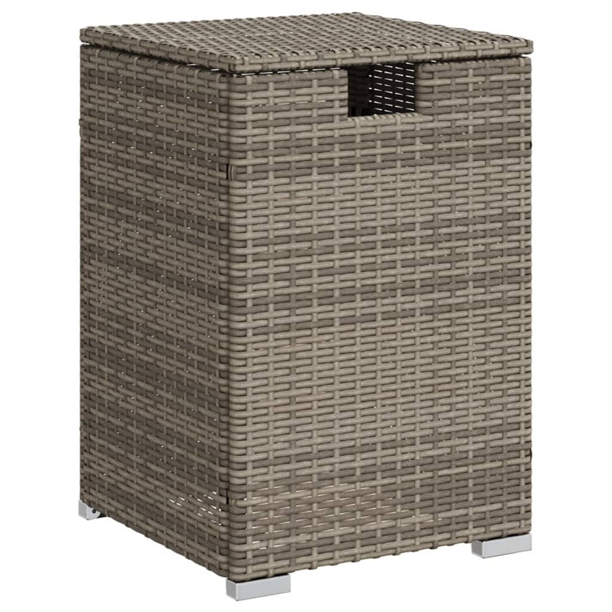 PROPAN-TANK-VERSTECKTISCH Grau 40/40/60 Cm Poly Rattan - Grau, Kunststoff (40/40/60cm) - vidaXL