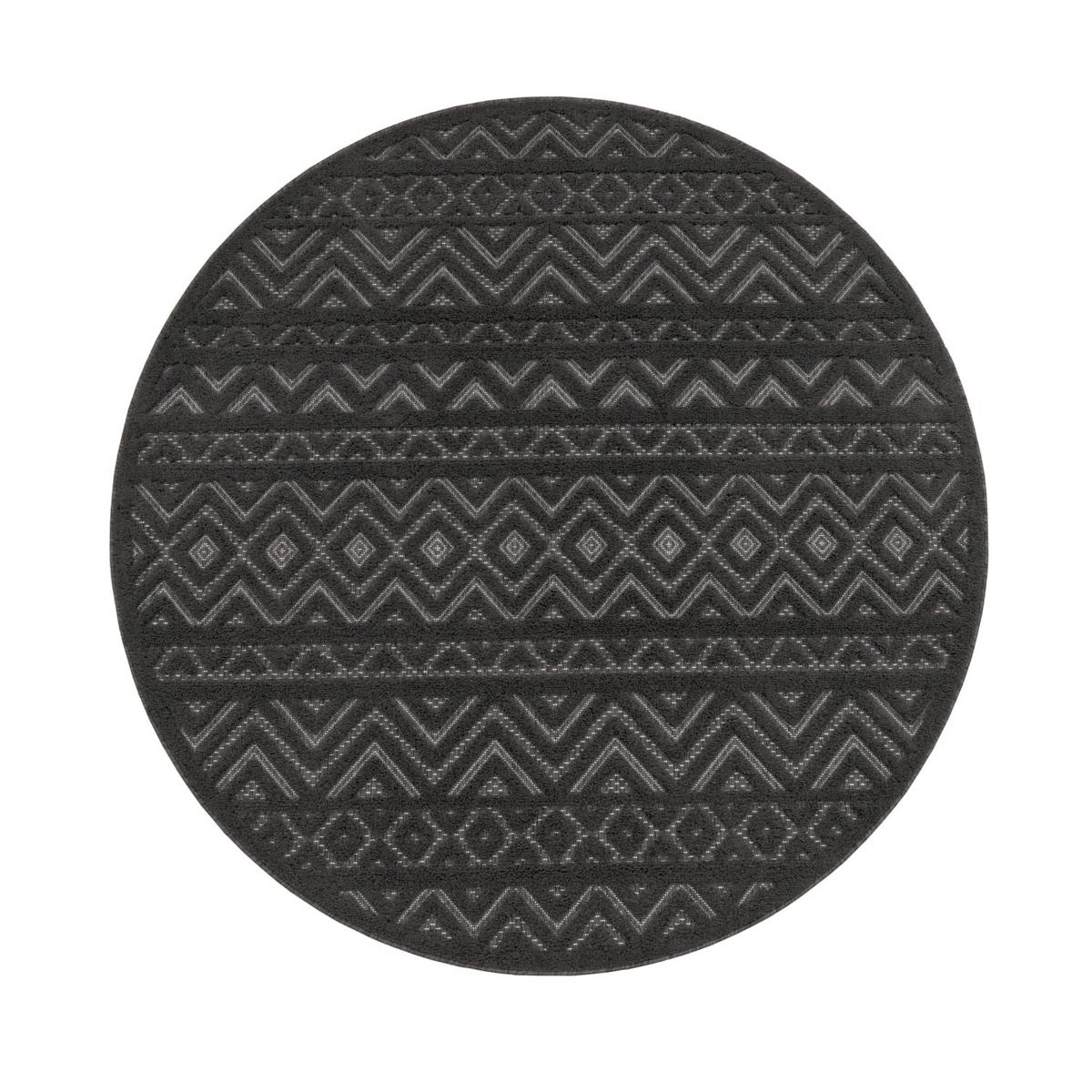 OUTDOORTEPPICH Boho Anthrazit 120 x 120 cm - Anthrazit, Kunststoff (120/120cm) - TT Home