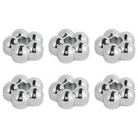 KERZENHALTER (6er-Set) Bloom Ø7cm - Silberfarben, Glas (7/3/7cm) - Butlers