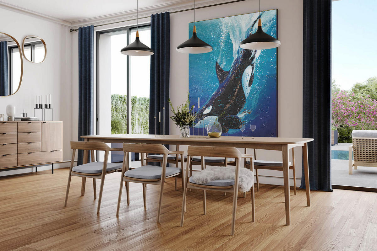 ÖLGEMÄLDE XXL Blau 150/200 cm - Blau, Holz/Textil (7.88/200cm) - KUNSTLOFT