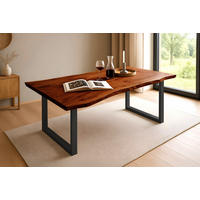 ESSTISCH MAX - Nussbaumfarben/Schwarz, Holz/Metall (80/120/77cm) - SAM