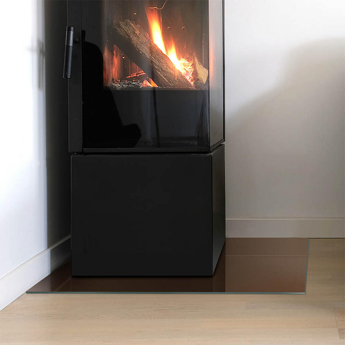 GLASPLATTE für Kamin 60x40 cm Braun - Braun, Glas (60/40/0.4cm) - ArtPrintCave