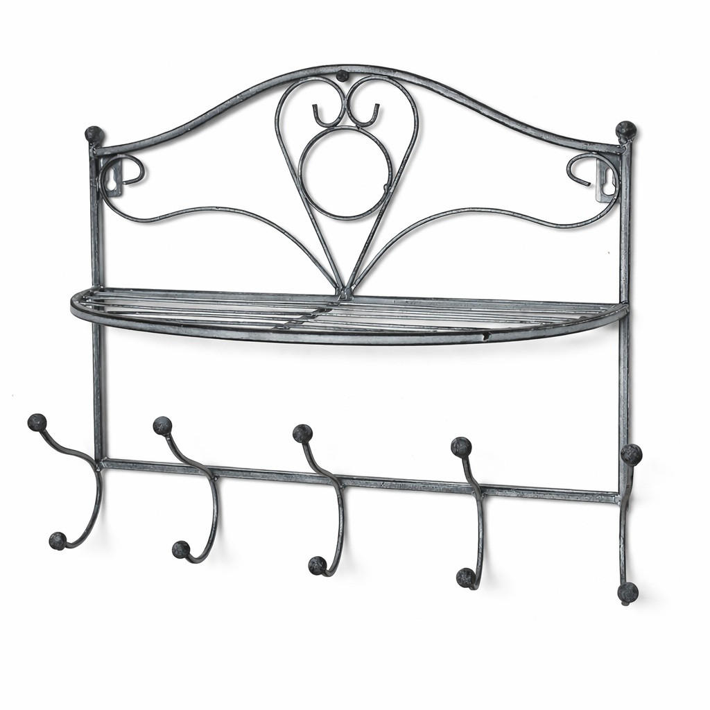 WANDGARDEROBE mit Ablage Metall Grau 38/16/34 cm - Grau, Metall (38/34/16cm) - DanDiBo