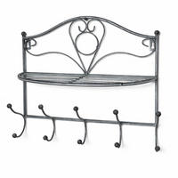 WANDGARDEROBE mit Ablage Metall Grau 38/16/34 cm - Grau, Metall (38/34/16cm) - DanDiBo