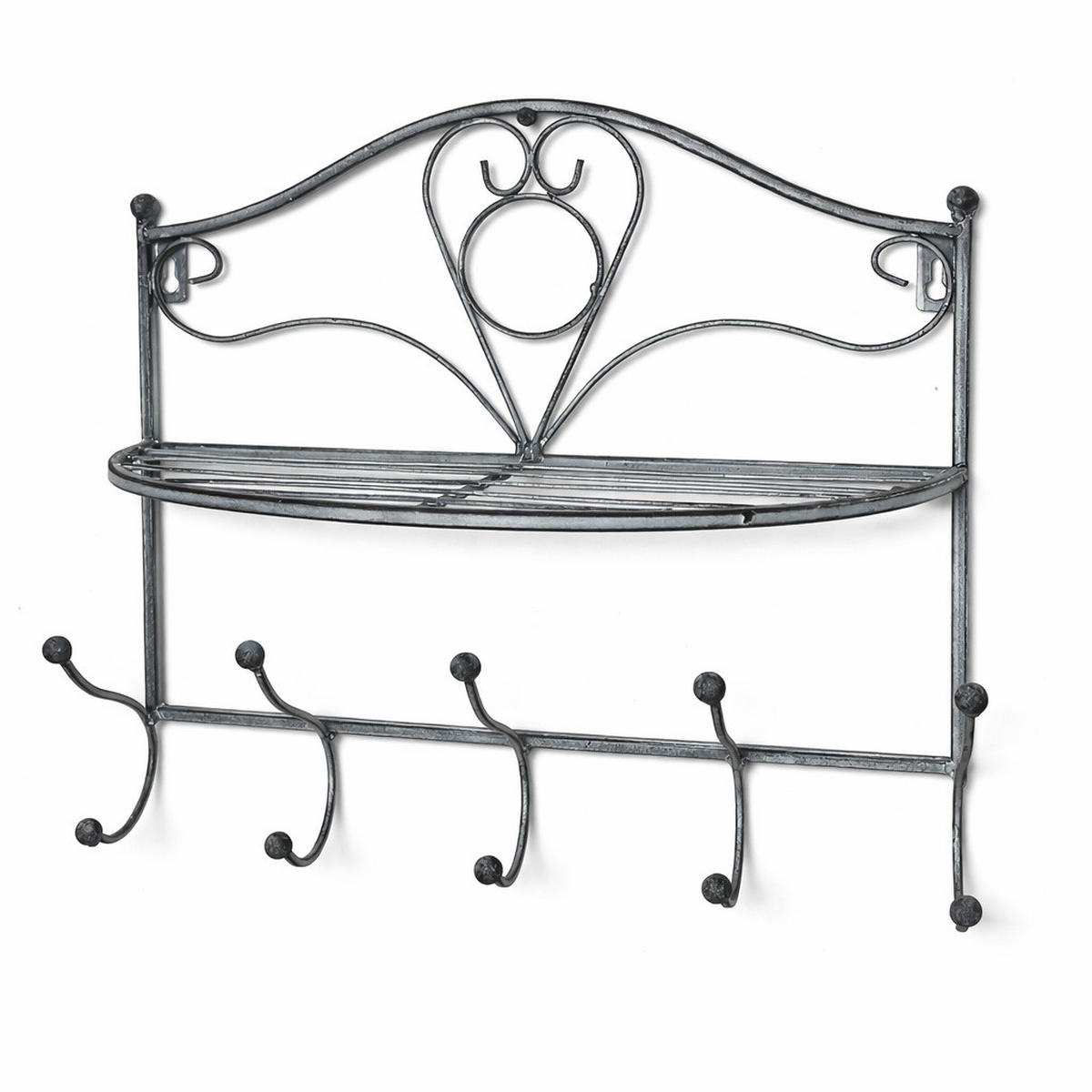 WANDGARDEROBE mit Ablage Metall Grau 38/16/34 cm - Grau, Metall (38/34/16cm) - DanDiBo